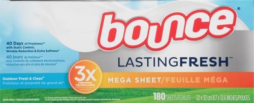 Bounce Dryer Sheets | Paradise Blossom | Anti-Static | 180 Sheets, Pack of 3