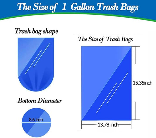 1 Gallon 140 pcs Small Clear Trash Bags, Strong 0.8 Gallon 1 Gallon 1.2 Gallon