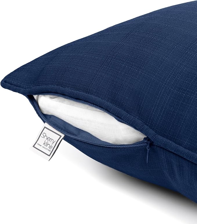 Sherry Kline Sunrise Indoor/Outdoor Square Corded Edge Filled Pillow Indigo 18"x18" Set of 2