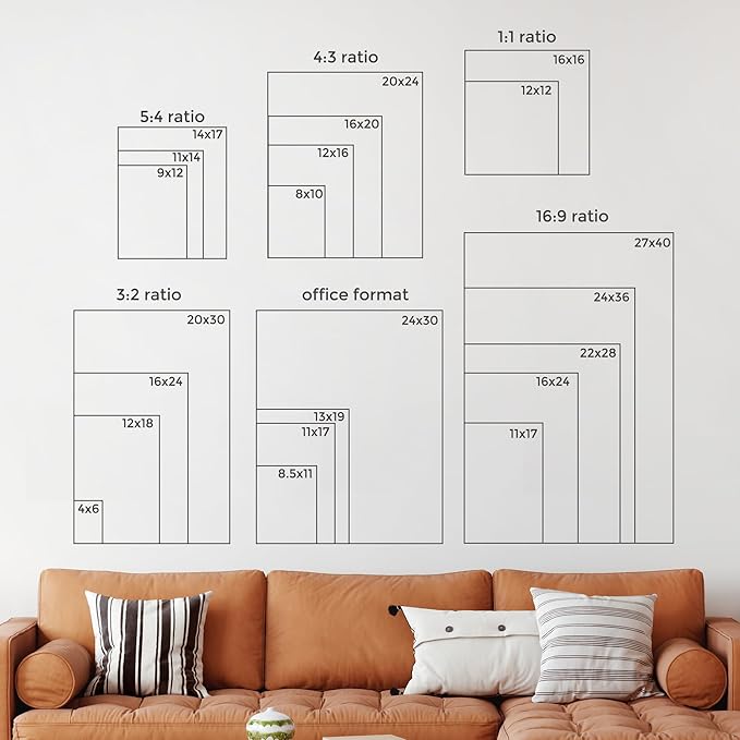 24x36 Metal Picture Frame For Wall With Mat For 20x30, 24''x36'' Aluminum Photo Frames With Tempered Glass For Home Decor, Minimalist Modern Poster Frame Horizontal And Vertical Formats, Bronze