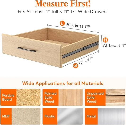 Lifewit 5 Pack 4" High Drawer Dividers 28-43.5cm/11-17" Adjustable Drawer
