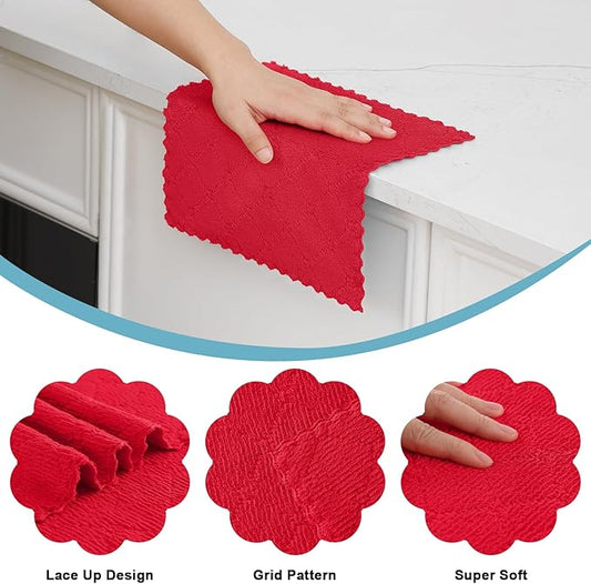 Homaxy 12 Pack Kitchen Dish Cloths, Super Soft and Absorbent Coral Velvet Dish