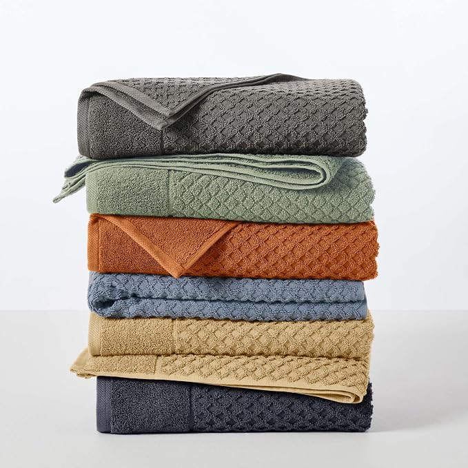 Great Bay Home Oversized Bath Sheets - 100% Cotton 2 Pack 68x35 Extra Large Towel - Absorbent, Durable, Quick-Dry Towels for Bathroom (Oatmeal)