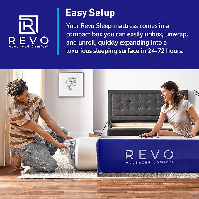 REVO Sleep Gel Memory Foam Mattress, 14-Inch Full – Cooling Gel Foam Mattress with Plush Support & Pressure Relief – Breathable, Contouring Sleep Surface for All Positions