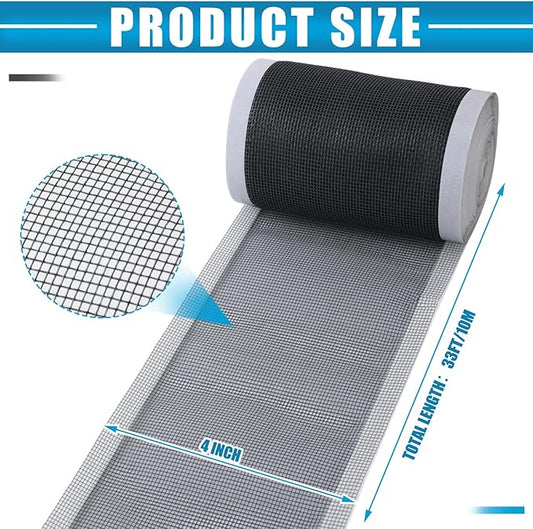 1 Pack 4 Inch x 33 ft Linear Shower Drain Hair Catcher Screen Disposable