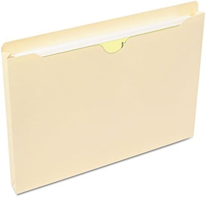 Smead File Jacket, Reinforced Straight-Cut Tab, 1" Expansion, Letter Size, Manila, 50 per Box (75520)