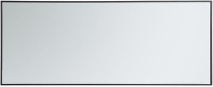 Elegant Decor Eternity 60" x 24" Contemporary Metal Frame Mirror in Black