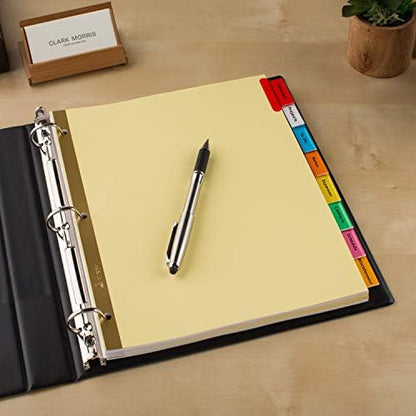 Avery 8-Tab Binder Dividers for School, Medical Office Supply, or Home Organization, Insertable Multicolor Big Tabs, 6 Sets (11111)