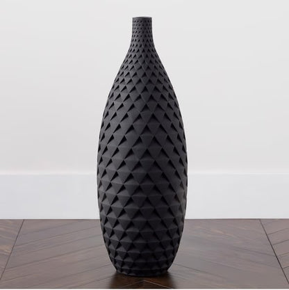 Z Gallerie Cairo Floor Vase - Geometric Faceted Tall Vessel (Plant Not Included) - Black