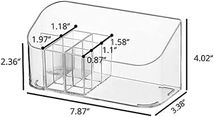 SUNFICON 2 Pack Makeup Trays Organizers Holders Cosmetic Display Cases Tabletop Desktop Vanity Countertop Bathroom Wall Cabinet Medicine Storage Boxes for Womens Ladies Girls Crystal Clear
