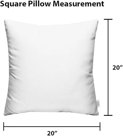 RSH DECOR: Sunbrella Square Throw Pillows Set of 2 | 20" x 20" | Water and Fade-Resistant Performance Fabric | Outdoor Pillow Covers with Down-Alternative Inserts | Seville Seaside