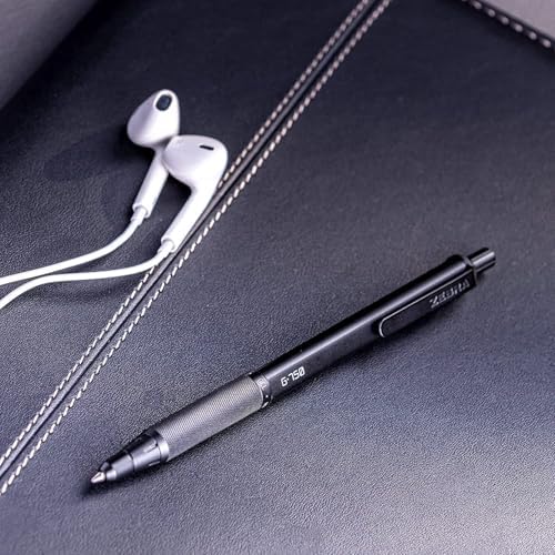 Zebra Pen G-750 Black Brass Retractable Gel Pen, Blue Ink, 0.7mm, 2-Pack