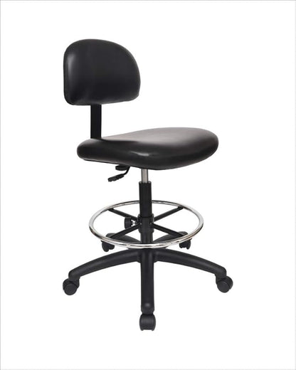Chair Master - Tall Bench Height Task Chair for Labs, Exam Rooms, Doctor and Dentist Offices. Easy to Clean! 23"-33" Seat Ht. (Tall Bench Height, Black)