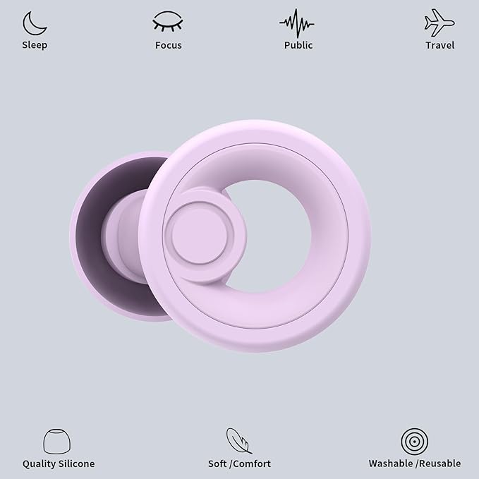 Ear Plugs for Noise Reduction, Reusable Concert Earplugs Hearing Protection