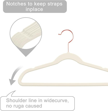 MIZGI Kids Velvet Hangers,Non-Slip Big Kids Hangers,14 Inch Hangers for Youth,Teen Clothes,Pack of 50