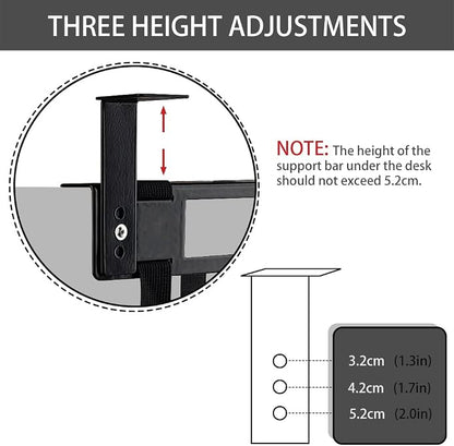 Under Desk PC Mount with Anti Scratch Sponge, Adjustable CPU Holder Bracket