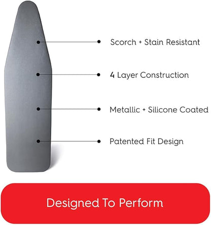 TIVIT Ironing Board Cover 16 x 55” – Made in Italy, Alumitek PRO Heat-Reflective