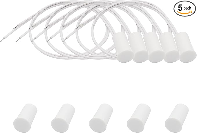5PCS Recessed Wired Security Window Door Contact Sensor, Normally Closed NC