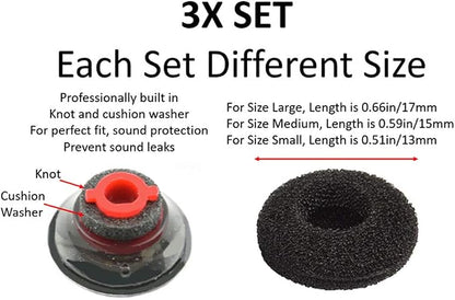 3X Ultra Comfort Eartips Ear Buds Replacement Earphone Ear Tips Kits Earpads