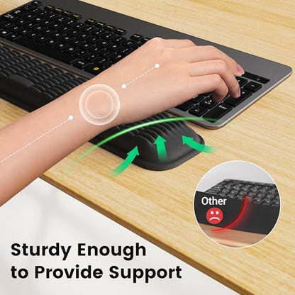MEKASS Ergonomic Wrist Rest for Keyboard and Mouse, Soft Memory Foam Keyboard