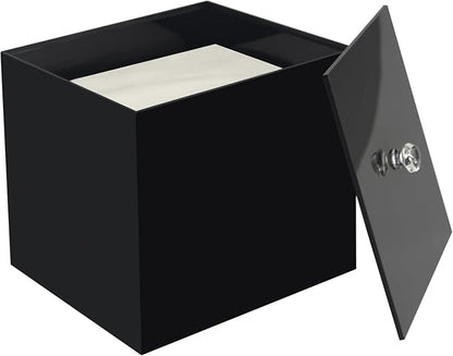 Face Towel Box, Acrylic Facial Disposable Towelettes Holder Container for XL Face Towels and Protects from Dust, Black