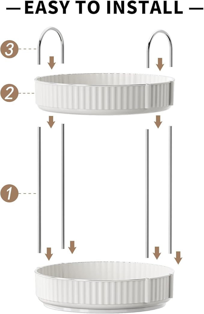 Rotating Makeup Organizer for Vanity, 2 Tier High-Capacity Skincare & Makeup Storage, Perfume Organizer, Cosmetic Dresser, Countertop 360 Spinning