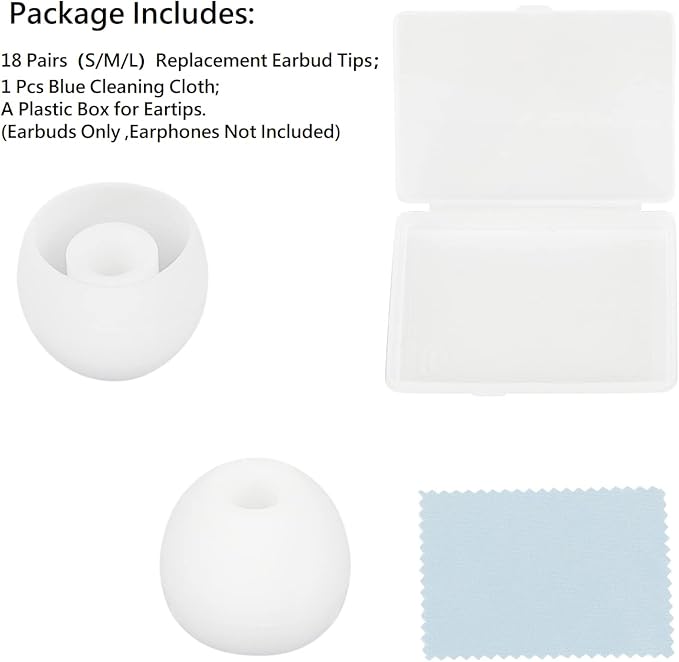 Earbud Tips Soft and Comfortable Headphone Ear Tips Ear Bud Replacement Pieces