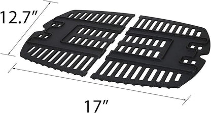 Votenli C764D(2-Pack) 17 x 12.7 inches Cast Iron Cooking Grid Grates for Weber 7644 Q100 series, Q140, Q1000 series Q1200 50060301 386000 50060001 51010001 51060001 51070001 51080001 51190001 51200001