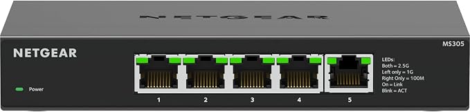 NETGEAR 5-Port Multi-Gigabit Ethernet Unmanaged Essentials Network Switch -