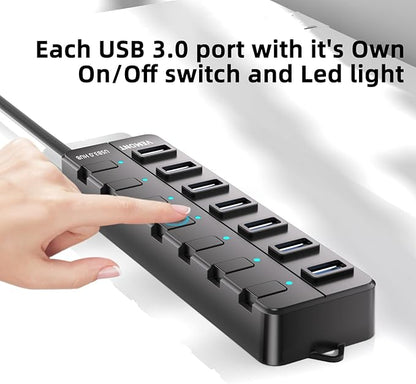 VEMONT 7-Port USB 3.0 Hub Suitable