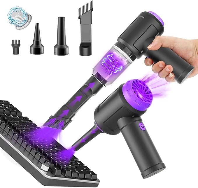 14500 Pa Computer Vacuum Cleaner Mini & 110000RPM Compressed Air Duster