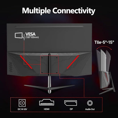 ZZA 32 Inch Curved Gaming Monitor 240hz,1K 1080P Computer PC Monitor with 1500R |1ms (GTG) | HDR 600|Curved|122% sRGB|DP/HDMI|VESA|FreeSync & G-Syn,Mount Business, Office, Casual Gaming Monitors