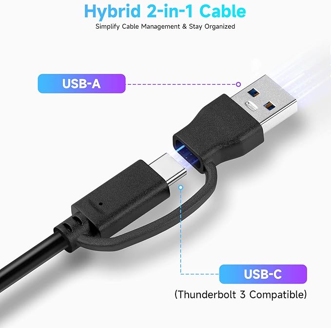 Powered UBS Hub, RSHTECH 7 Port USB 3.0/USB C Hub Upgraded Version Aluminum USB