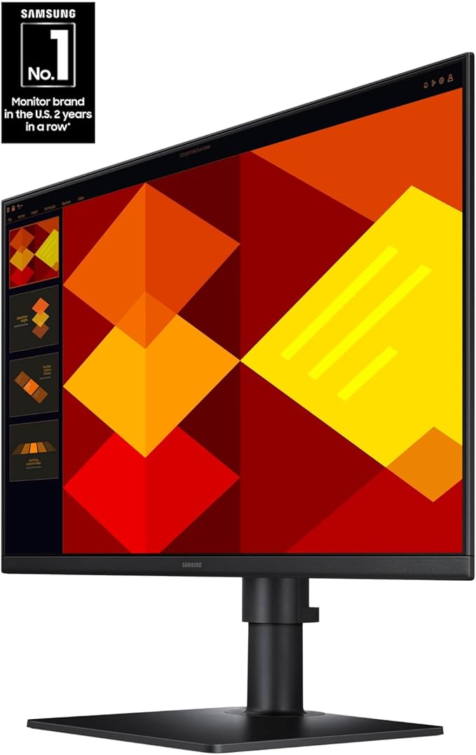 Samsung 24” (S40GD) Borderless Business Monitor with IPS Panel, 100Hz Refresh Rate, Eye Saver Mode, Ergonomic Design, Game Picture Mode, LS24D408GANXGO