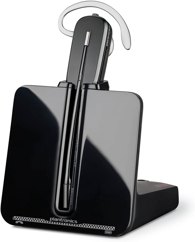 Poly CS540 Wireless DECT Headset – Single Ear Convertible – Connects to Desk
