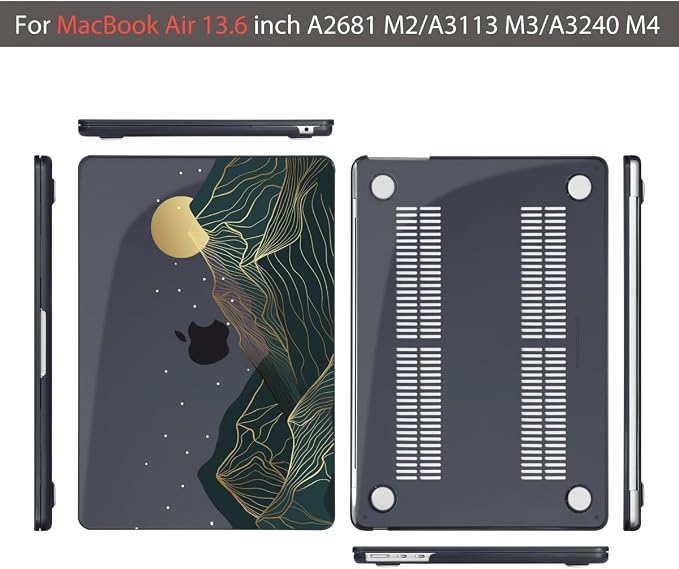 Teryeefi MacBook Air M2 Case 2022 Release A2681 Model, Glossy Plastic Hard