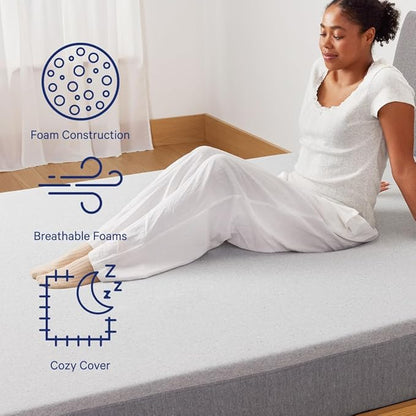 Casper Sleep Element, Medium Firm Twin Mattress - Memory Foam + Support - 100-Night Trial - CertiPUR-US Mattress, Grey