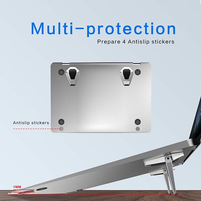 Laptop Stand Portable, Zinc Alloy Laptop Mini Stand, Laptop Riser Invisible