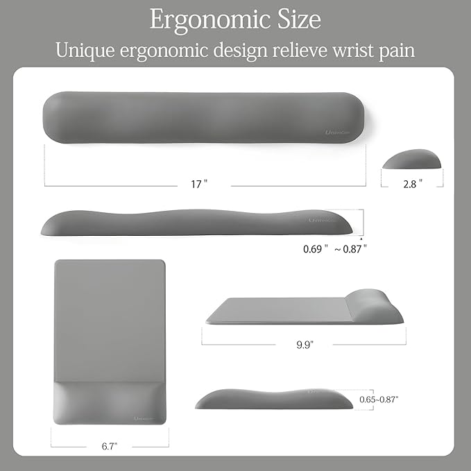 UnivoColors Design-Wave Set of Keyboad Wrist Rest & Mouce Pad, Artificial