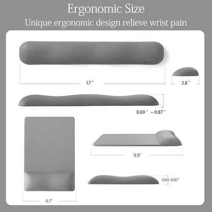 UnivoColors Design-Wave Set of Keyboad Wrist Rest & Mouce Pad, Artificial