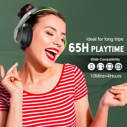 Wireless Bluetooth Headphones Over Ear, 65H Playtime HiFi Stereo Headset