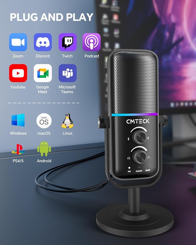 CMTECK USB Microphone for PC, Laptop – Computer Microphone