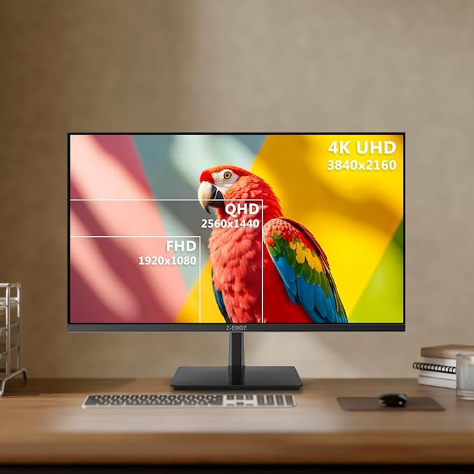 4K Monitor, Z-Edge 28 inch IPS Monitor, UHD 3840x2160 IPS Computer Monitor, 300 cd/m², 144Hz Refresh Rate, 1ms MPRT Response Time, U28I4K Ultra-Thin Bezel