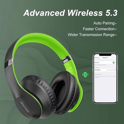 Wireless Bluetooth Headphones Over Ear, 65H Playtime HiFi Stereo Headset