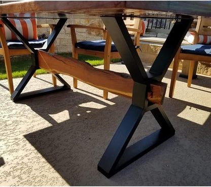 Metal Table Legs - Heavy Duty Desk & Furniture Legs, Modern Industrial Set of 2 (28" Height, 23.6" Wide)