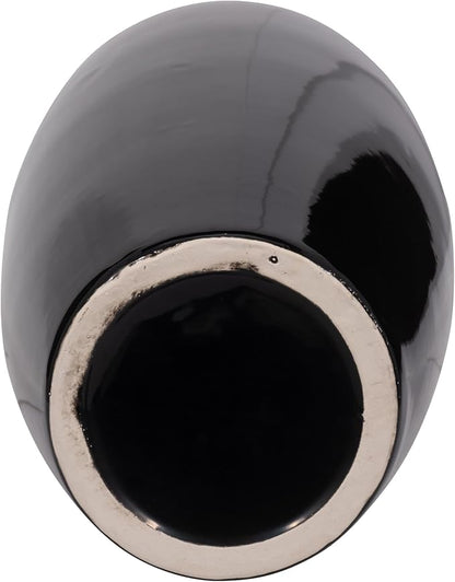 Ceramic Vase for House and Bedroom Decor– Elegant Flower Vase for Table and Room Accent – Modern Floor Piece for Living Room, Home, and Office Decor Display - 31" White & Black
