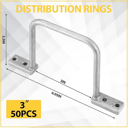 50 Pcs Distribution Rings Aluminum D Ring