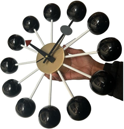 George Nelson Inspired Ball Clock Replica Red Retro Wall Clock Mid-Century Modern Home Accent Stylish Wall Art Gift for Housewarming Gift