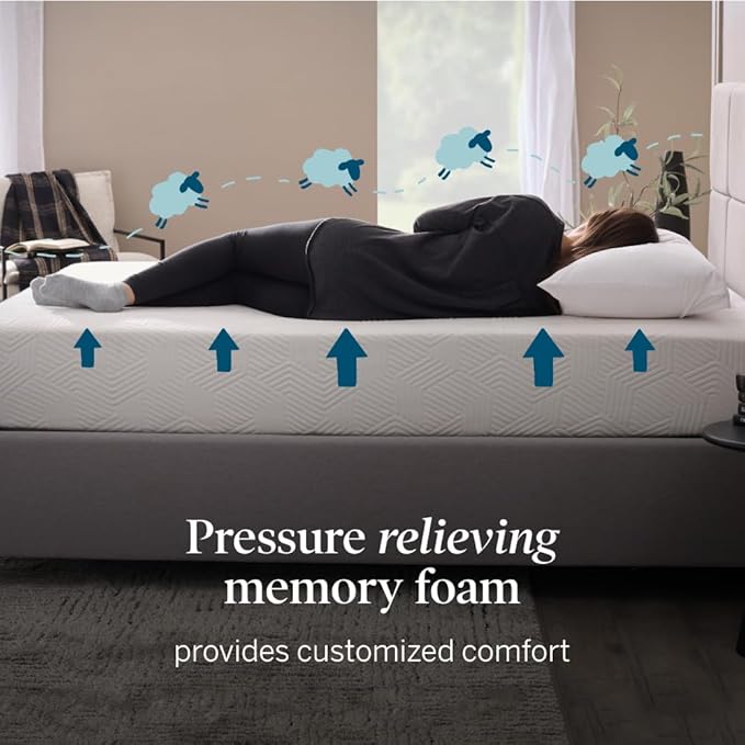 LUCID 10 Inch Memory Foam Mattress - Plush Feel - Infused with Bamboo Charcoal and Gel - Bed in a Box - Temperature Regulating - Pressure Relief - Breathable - California King Size