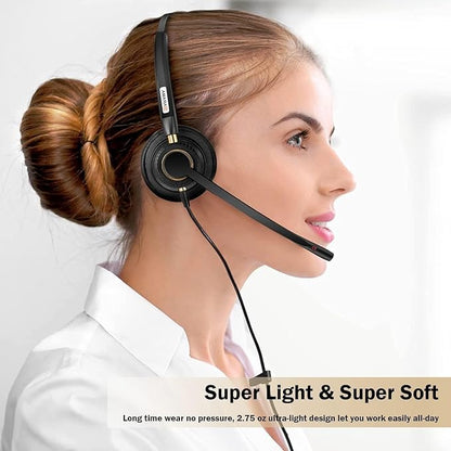 Headset with Microphone Noise Cancelling & Audio Controls Ultra Comfort